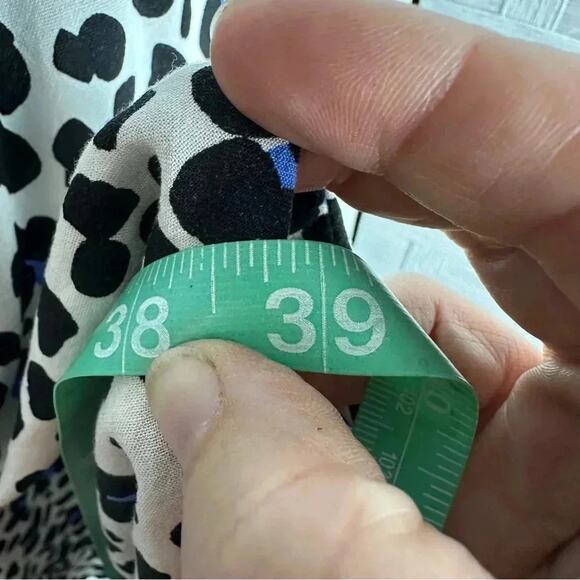 ASOS Womens leopard print Blouse White black Blue Button up oversize plus size - Picture 6 of 8